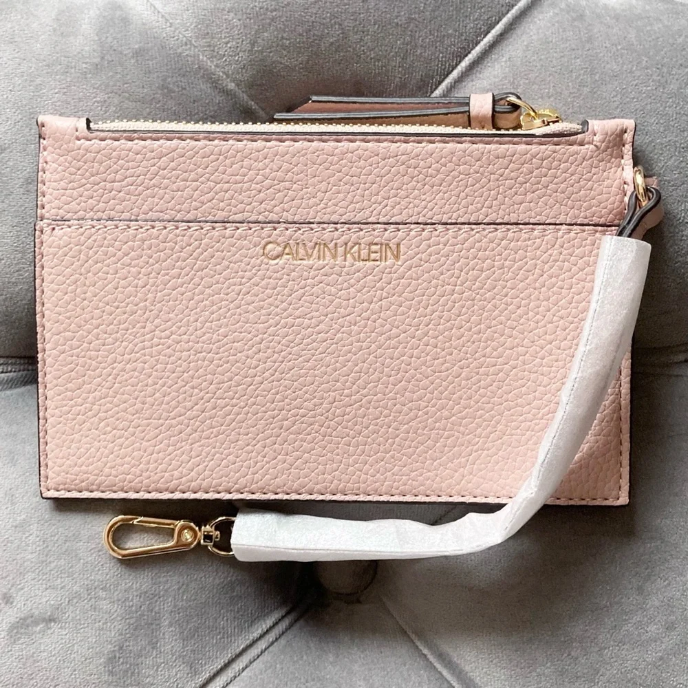 Calvin Klein Pouch Wristlet Catchall Cosmetic Pouch